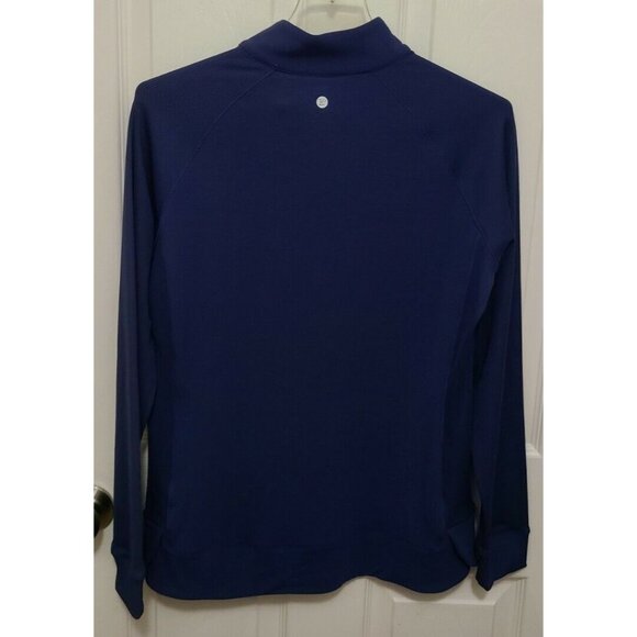 NEW EP New York Women's Long Sleeve 1/4 Snap Button Performance Pullover Blue M - Picture 7 of 12